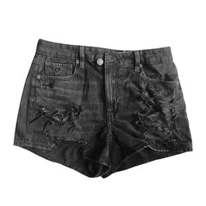 American Eagle Outfitters Black Denim Shorts Distressed